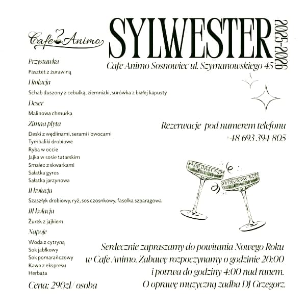 Sylwester w Cafe Animo