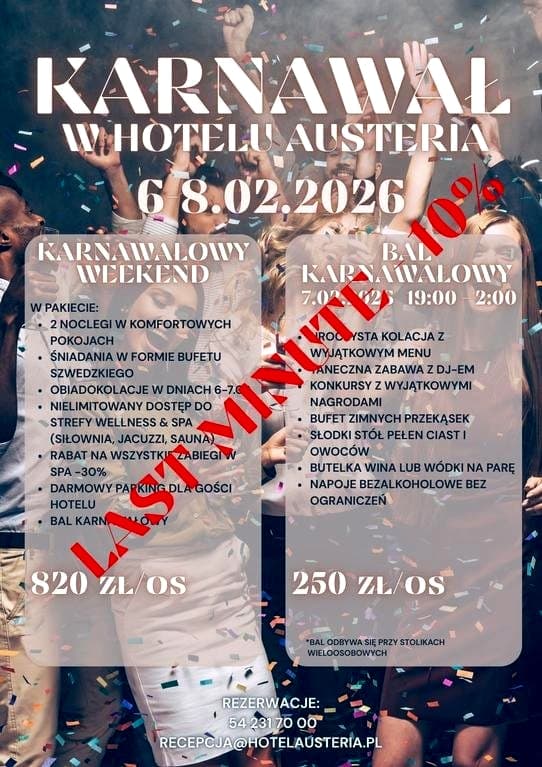  Karnawał w Hotelu Austeria | 6-8 lutego 2026