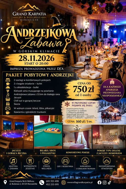 Huczne Andrzejki pod Tatrami - DJ, wróżby ! — zdjęcie 1