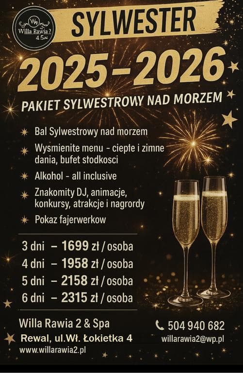 Pakiet Sylwestrowy z Balem. Willa Rawia 2- Rewal — zdjęcie 1