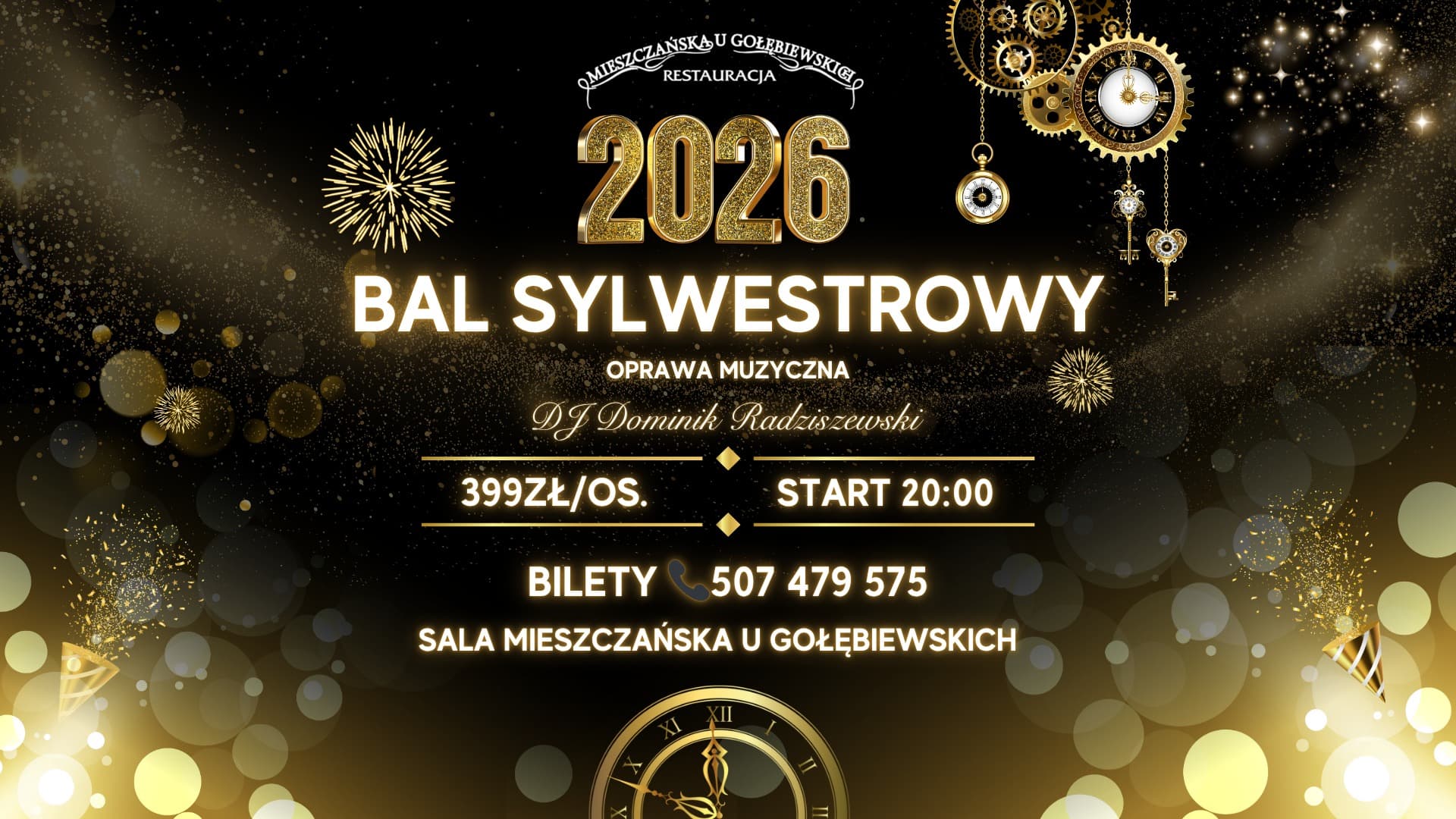 BAL SYLWESTROWY 2025/2026 w Sali Mieszczańskiej u Gołębiewskich — zdjęcie 1