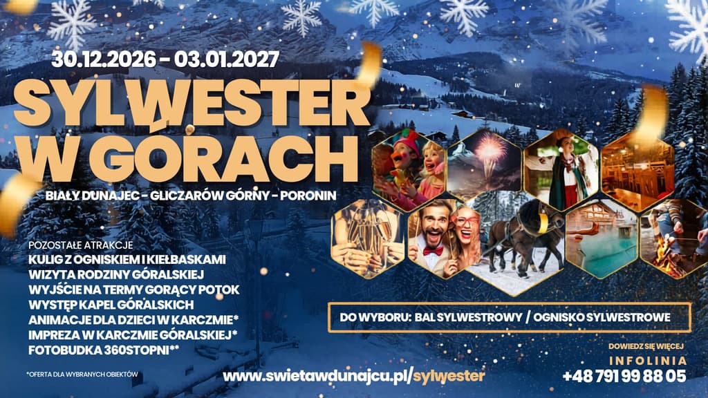 Sylwester w górach w Gliczarowie Górnym, kulig, bal, termy, opcje dla dzieci — zdjęcie 1