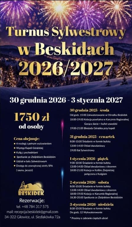 Pobyt Sylwestrowy w Beskidach Ośrodek Wypoczynkowy Beskidek — zdjęcie 1