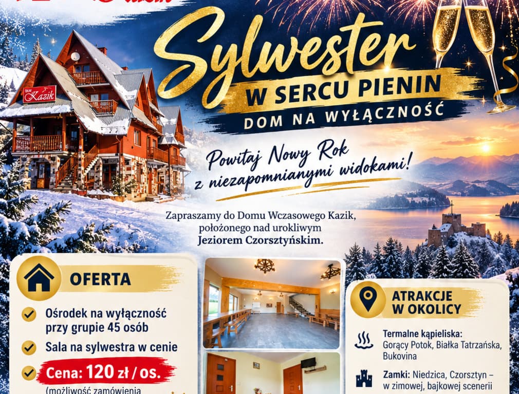 Sylwester w górach dom, ośrodek na wyłączność 45 osób — zdjęcie 1