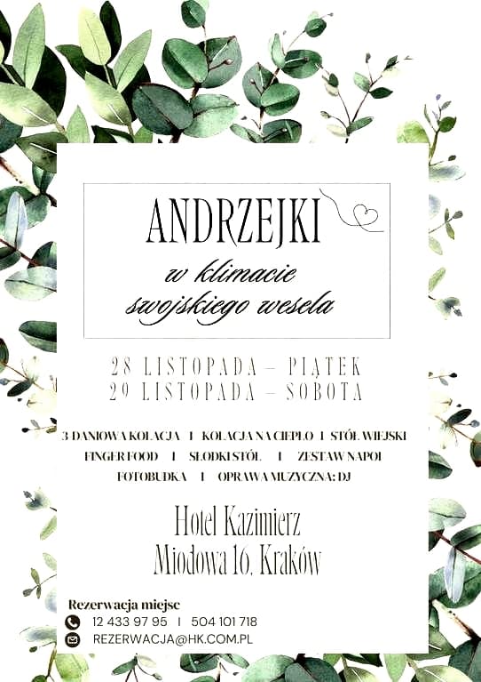 Andrzejki w Hotelu Kazimierz Kraków