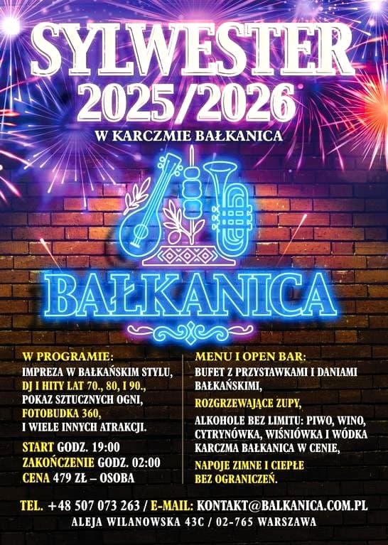 Sylwestrowa Noc Marzeń w Karczmie BALKANICA
