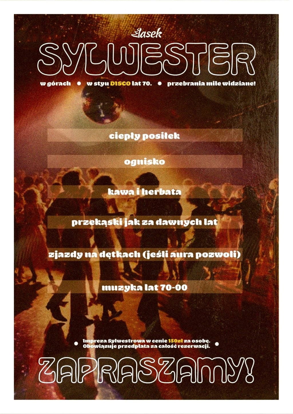 Sylwester w stylu disco lat 70' na Lasku