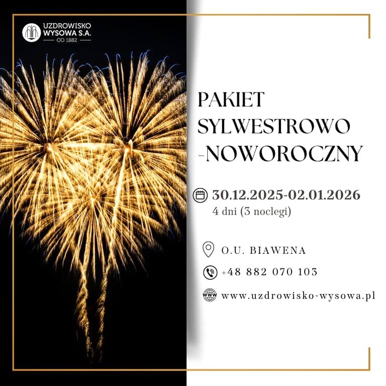 Sylwester, biesiada i relaks w SPA - w sercu gór Beskidu Niskiego 2025/2026