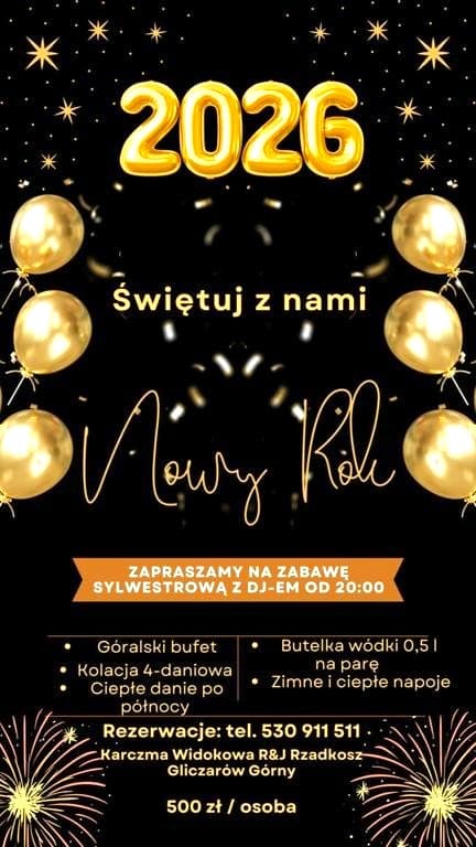 Sylwester 2025/2026 z widokiem na Tatry!