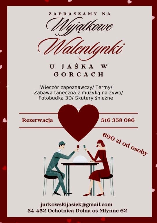 Walentynki 2026 - 2 noce, muzyka na żywo - wyżywienie - sauna - skutery śnieżne