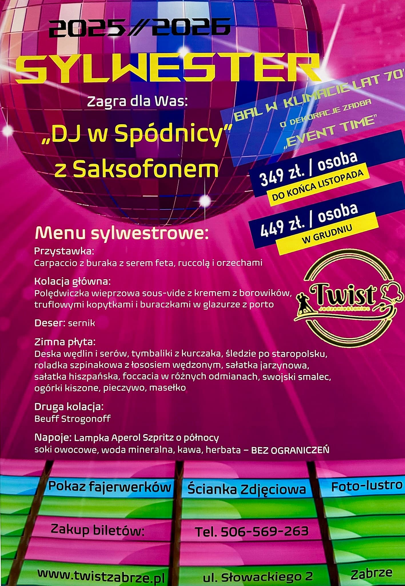 Sylwester 2025/2026 w Zabrzu | Restauracja Twist — zdjęcie 1