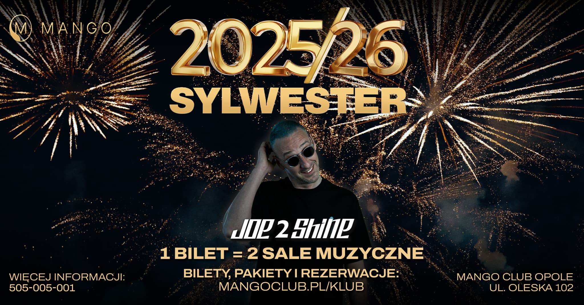 Sylwester 2025/2026 - 2 sale muzyczne - Mango Club Opole — zdjęcie 1